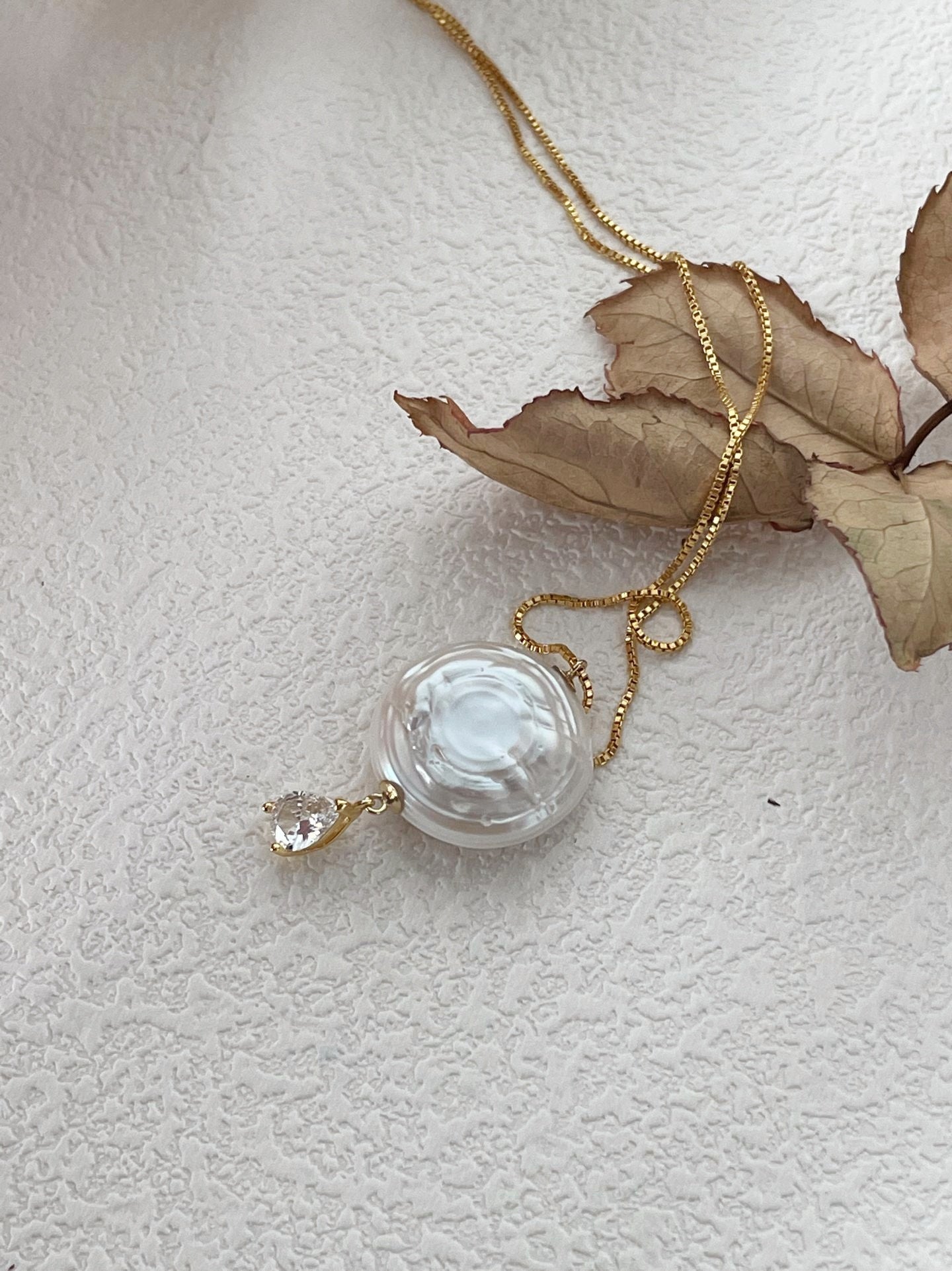Collier con perla e zircone